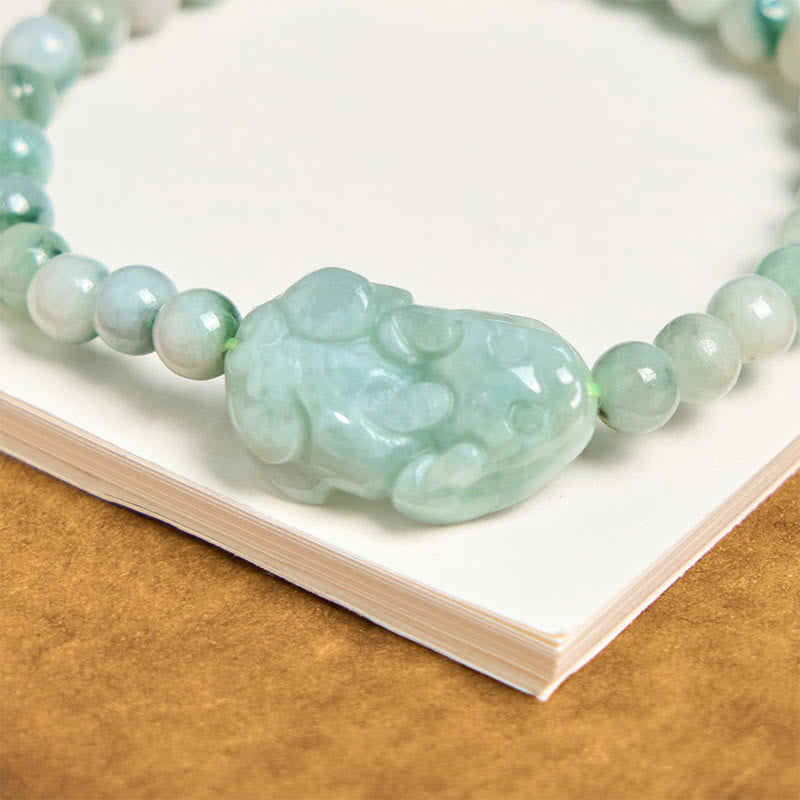Satori Totem Natural Jade PiXiu Bracelet