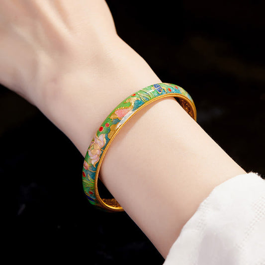 Satori Totem 999 Sterling Silver Koi Fish Lotus Hollow Design Bracelet