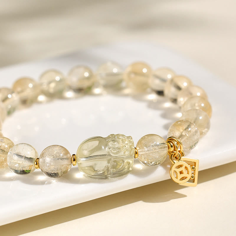 Satori Totem Natural Citrine PiXiu Copper Coin Bracelet