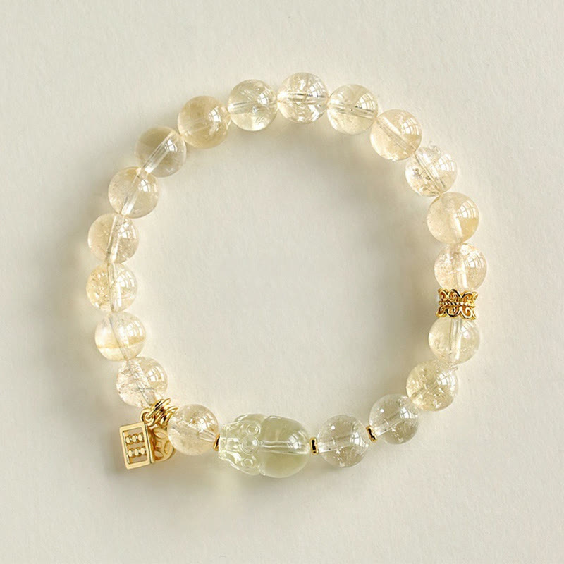 Satori Totem Natural Citrine PiXiu Copper Coin Bracelet