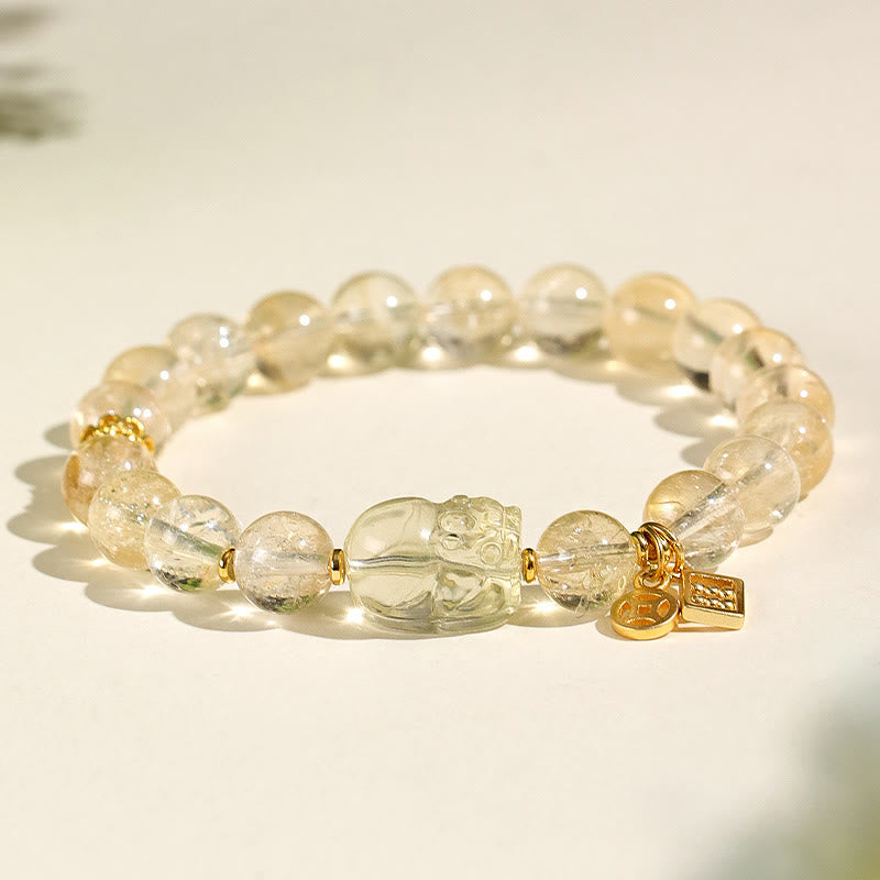 Satori Totem Natural Citrine PiXiu Copper Coin Bracelet