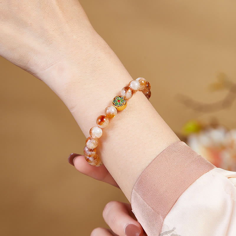 Satori Totem 999 Sterling Silver Citrine Om Mani Padme Hum Bracelet