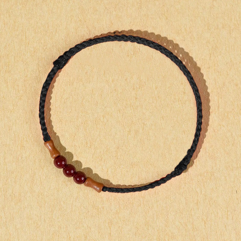 Satorm Totem Cinnabar Beads Peach Wood Bracelet