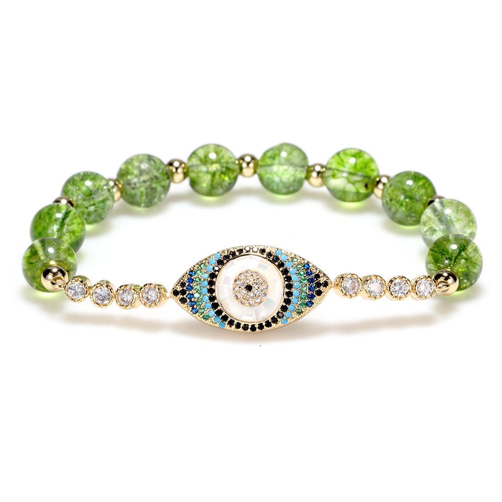 Satori Totem Natural Peridot Style Evil Eye Bracelet