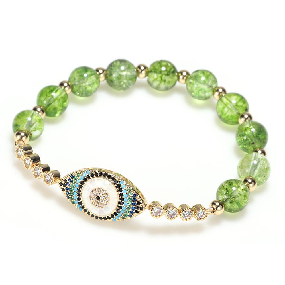 Satori Totem Natural Peridot Style Evil Eye Bracelet