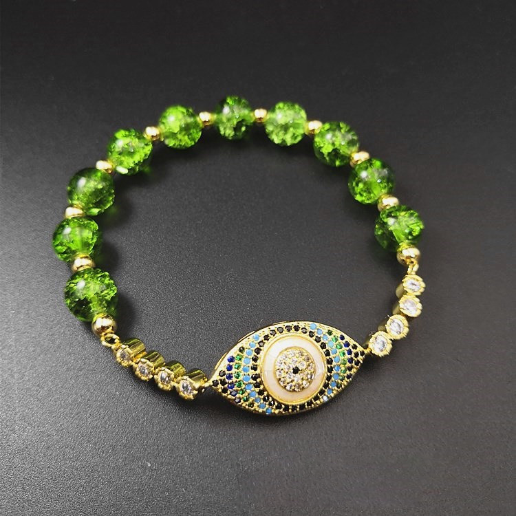 Satori Totem Natural Peridot Style Evil Eye Bracelet