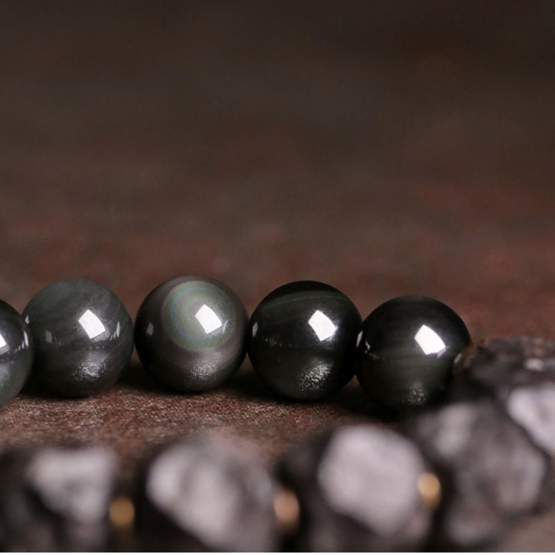 Satori Totem Ebony Obsidian Retro Wealth Bracelet