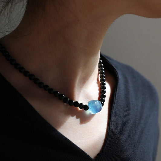 Satori Totem Obsidian Necklaces Aquamrine Pendants
