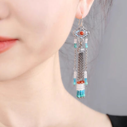 Satori Totem Sterling Silver Tassels Earrings