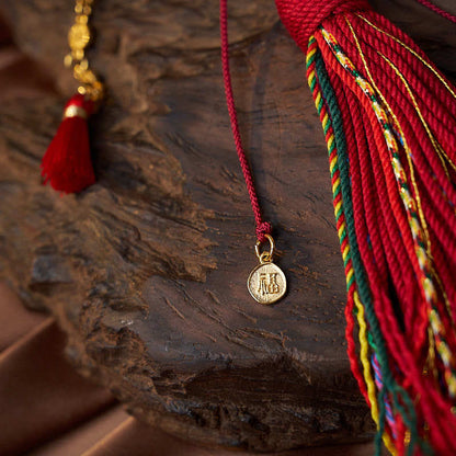 Satori Totem 18 Beads Copper Coins Tibet Tassel Red Agate Calm Wrist Mala