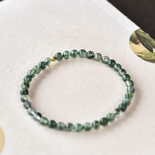Satori Totem Moss Agate Lucky Bead Bracelet