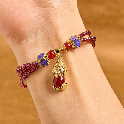 Satori Totem Natural Garnet Beads PiXiu Bracelet