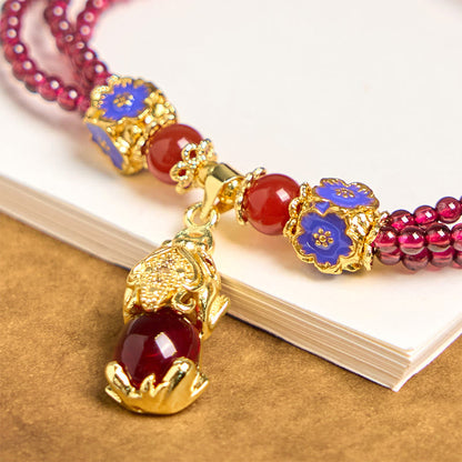 Satori Totem Natural Garnet Beads PiXiu Bracelet