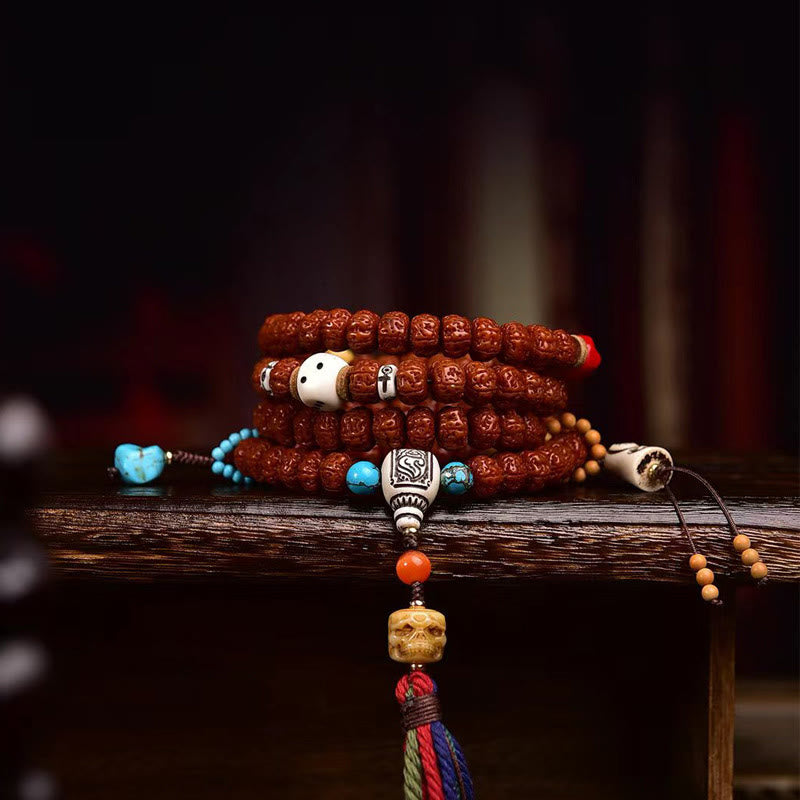 Satori Totem 108 Beads Rudraksha Bodhi Seed Tassel Mala