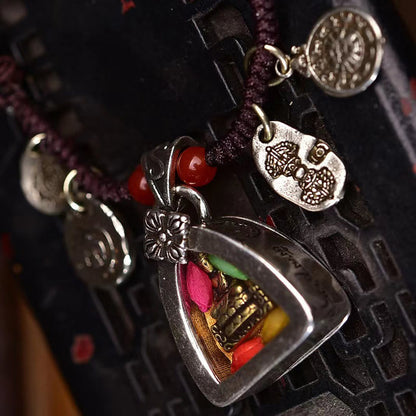 Satori Totem Tibetan Medicine Buddha Braided Rope Necklace Pendant