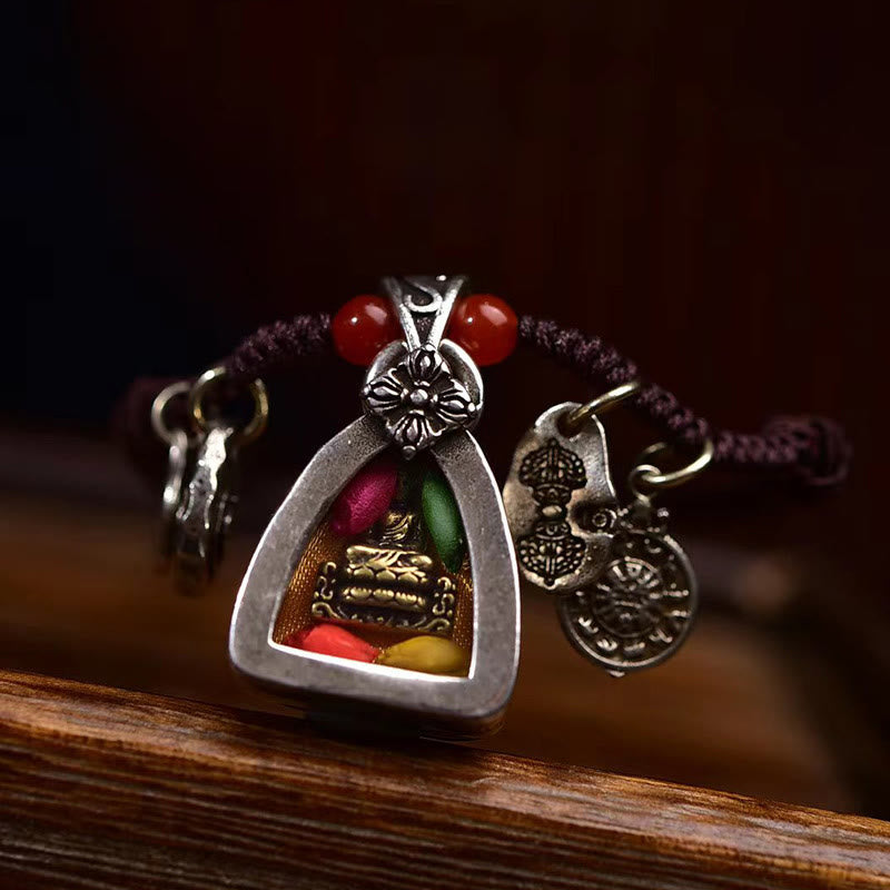 Satori Totem Tibetan Medicine Buddha Braided Rope Necklace Pendant