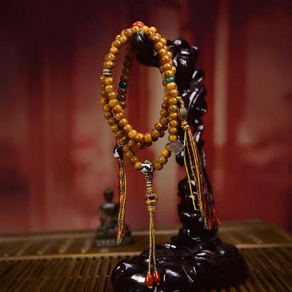Satori Totem Tibetan 108 Beads Yak Bone Dzi Bead Mala