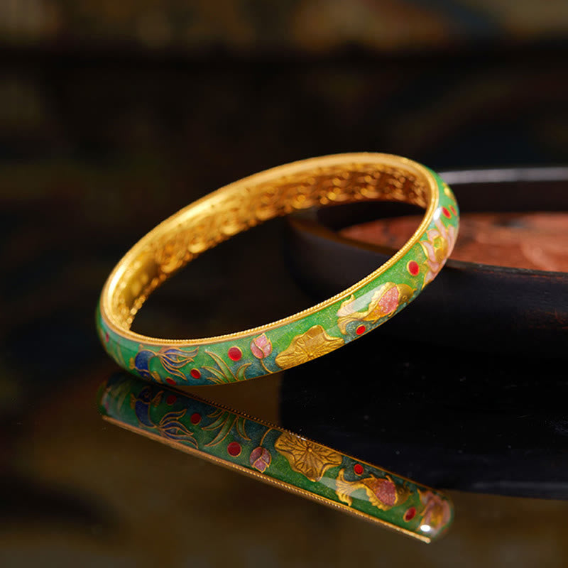 Satori Totem 999 Sterling Silver Koi Fish Lotus Hollow Design Bracelet