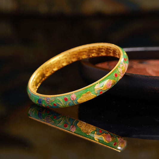 Satori Totem 999 Sterling Silver Koi Fish Lotus Hollow Design Bracelet