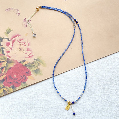 Satori Totem Natural Lazurite Triple Wrap Fu Bracelet