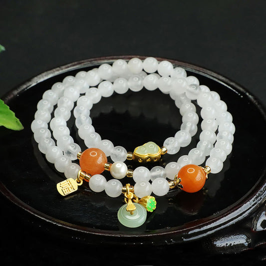 Satori Totem Natural Jade Multi-layer Gourd Bracelet
