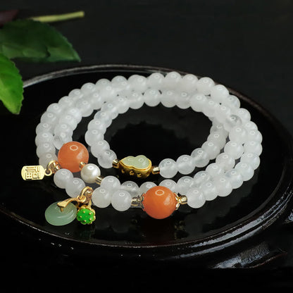 Satori Totem Natural Jade Multi-layer Gourd Bracelet