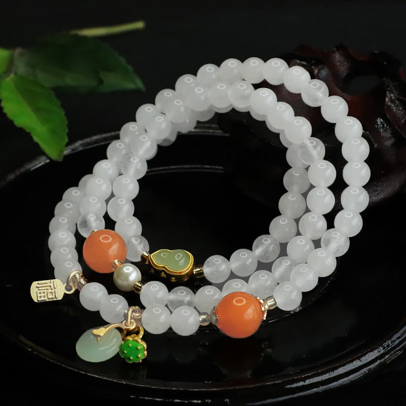 Satori Totem Natural Jade Multi-layer Gourd Bracelet