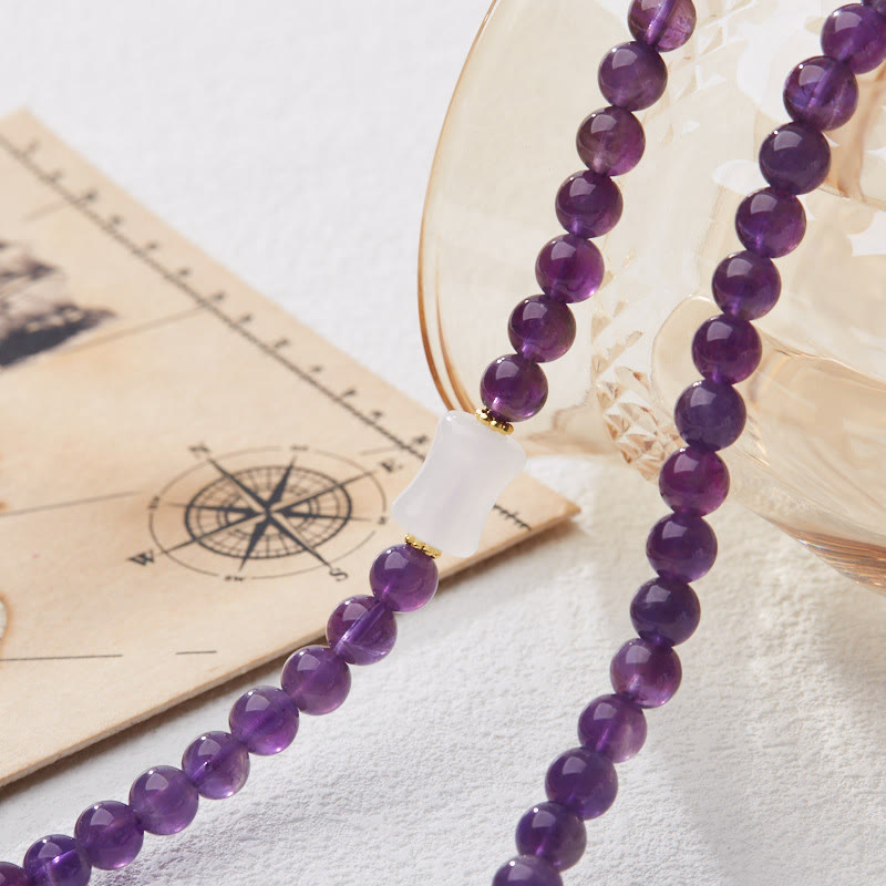 Satori Totem Natural Amethyst Beads Coin Gourd Multi-layer Bracelet