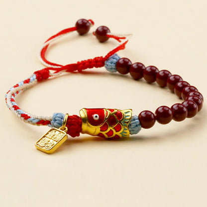 Satori Totem Cinnabar Beads Koi Fish Blessing Bracelet