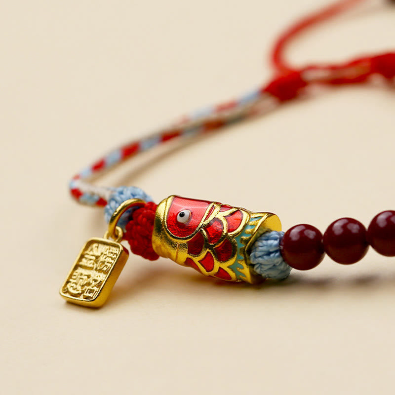 Satori Totem Cinnabar Beads Koi Fish Blessing Bracelet