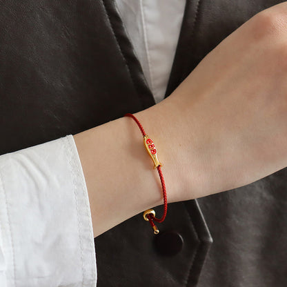 Satori Totem Brass Koi Fish Red String Bracelet