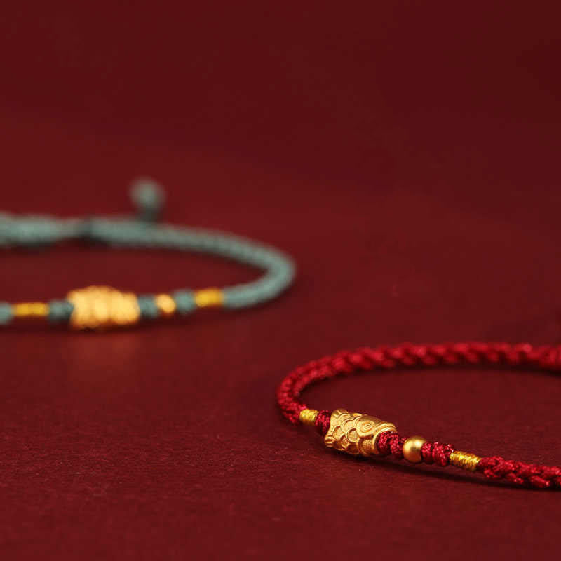 Satori Totem 925 Silver Koi Fish Handmade Braided String Bracelet