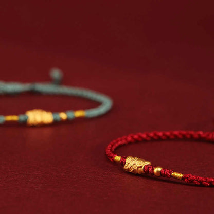 Satori Totem 925 Silver Koi Fish Handmade Braided String Bracelet