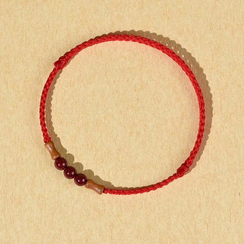 Satorm Totem Cinnabar Beads Peach Wood Bracelet