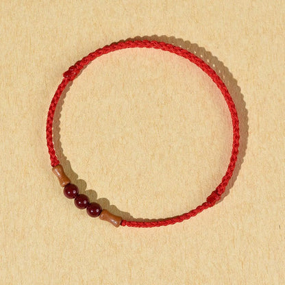 Satorm Totem Cinnabar Beads Peach Wood Bracelet