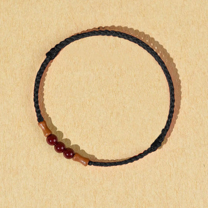 Satorm Totem Cinnabar Beads Peach Wood Bracelet