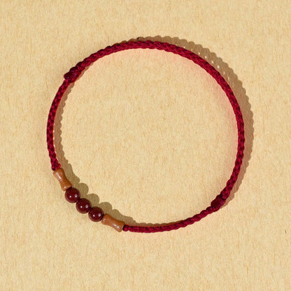 Satorm Totem Cinnabar Beads Peach Wood Bracelet