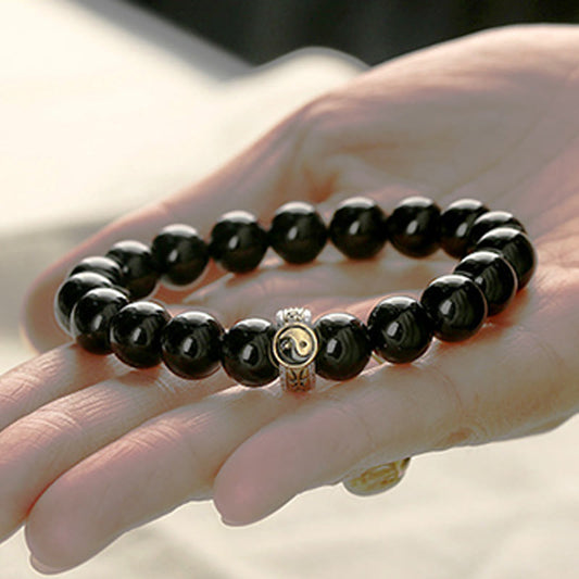 Satori Totem Obsidian Yin Yang Bracelet