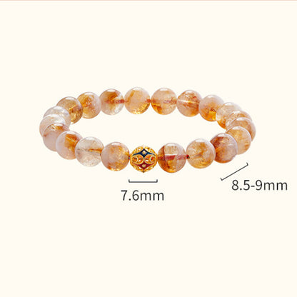 Satori Totem 999 Sterling Silver Natural Citrine Flower Balls Beads Protection Bracelet