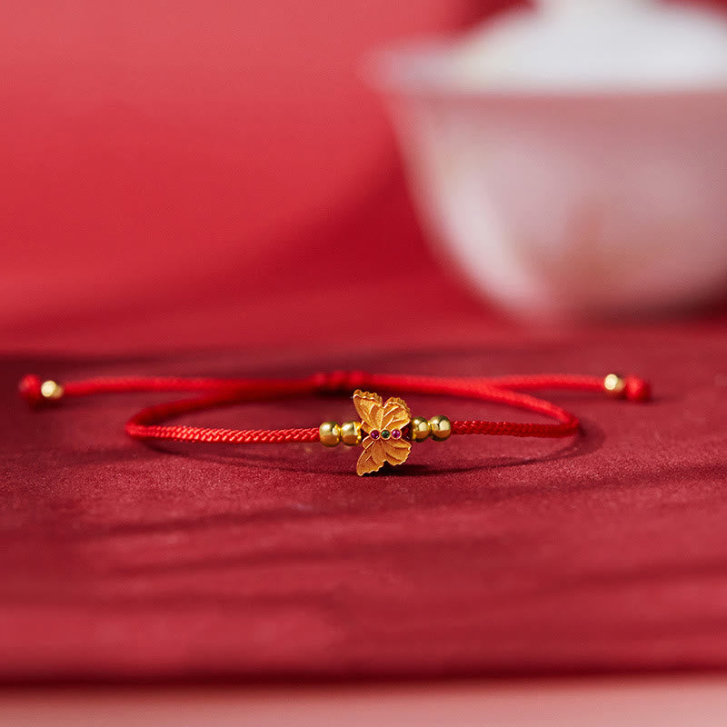 Satori Totem 999 Sterling Silver Butterfly Red String Strength Bracelet