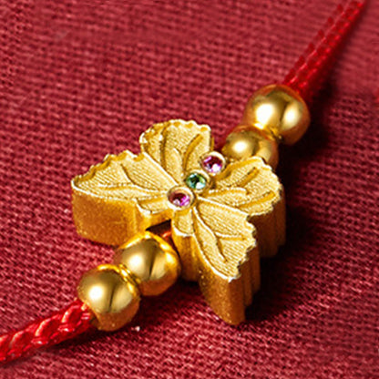 Satori Totem 999 Sterling Silver Butterfly Red String Strength Bracelet