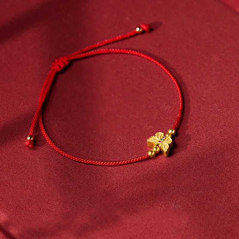 Satori Totem 999 Sterling Silver Butterfly Red String Strength Bracelet
