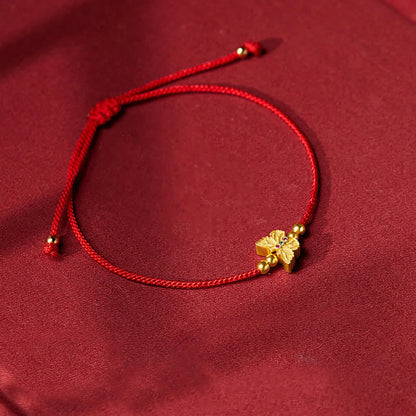 Satori Totem 999 Sterling Silver Butterfly Red String Strength Bracelet