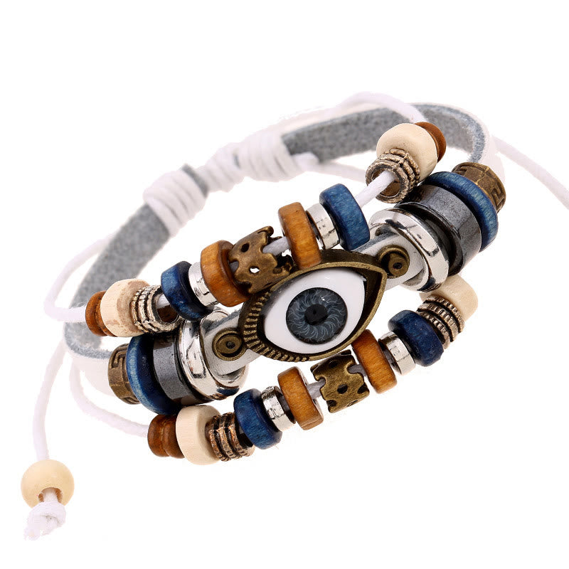 Satori Totem Tibetan Evil Eye Leather Adjustable Protection Bracelet