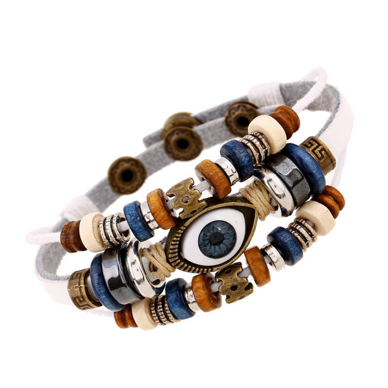 Satori Totem Tibetan Evil Eye Leather Adjustable Protection Bracelet