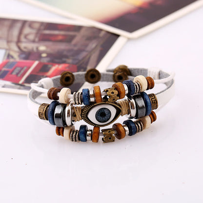 Satori Totem Tibetan Evil Eye Leather Adjustable Protection Bracelet