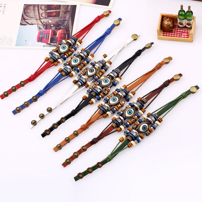 Satori Totem Tibetan Evil Eye Leather Adjustable Protection Bracelet