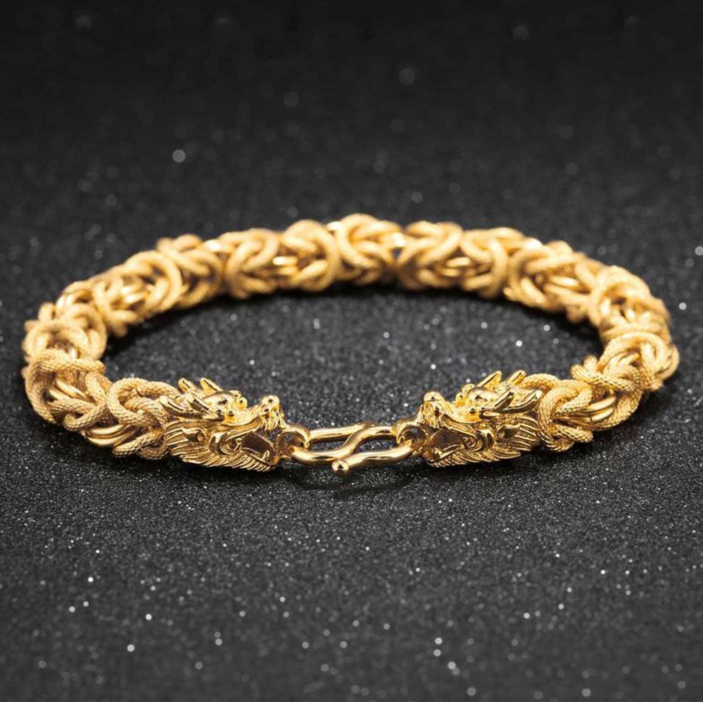 Satori Totem Double-Headed Golden Dragon Bracelet