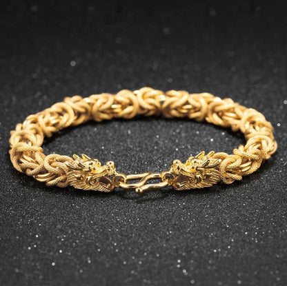 Satori Totem Double-Headed Golden Dragon Bracelet