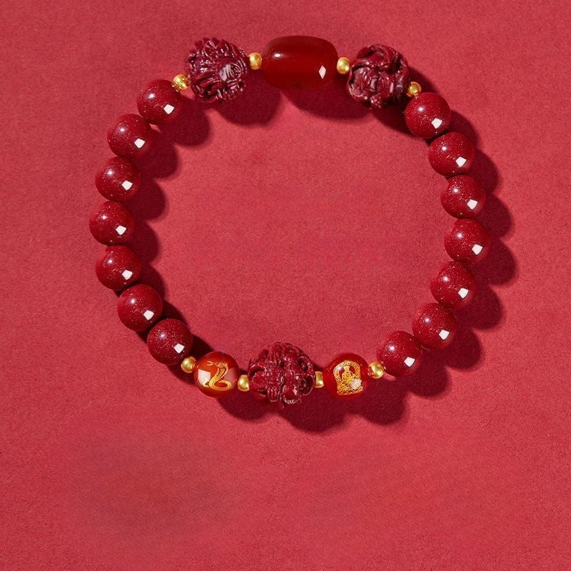 Satori Totem Year of the Snake Cinnabar Bracelet: Talisman for Those Born Under the Snake Sign